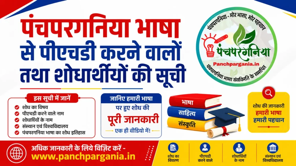 List of PhD Holders and Researchers in Panchpargania Language